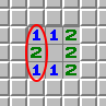 O padrão 1-2-1, exemplo 2, marcado