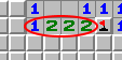 O padrão 1-2-2-1, exemplo 3, marcado